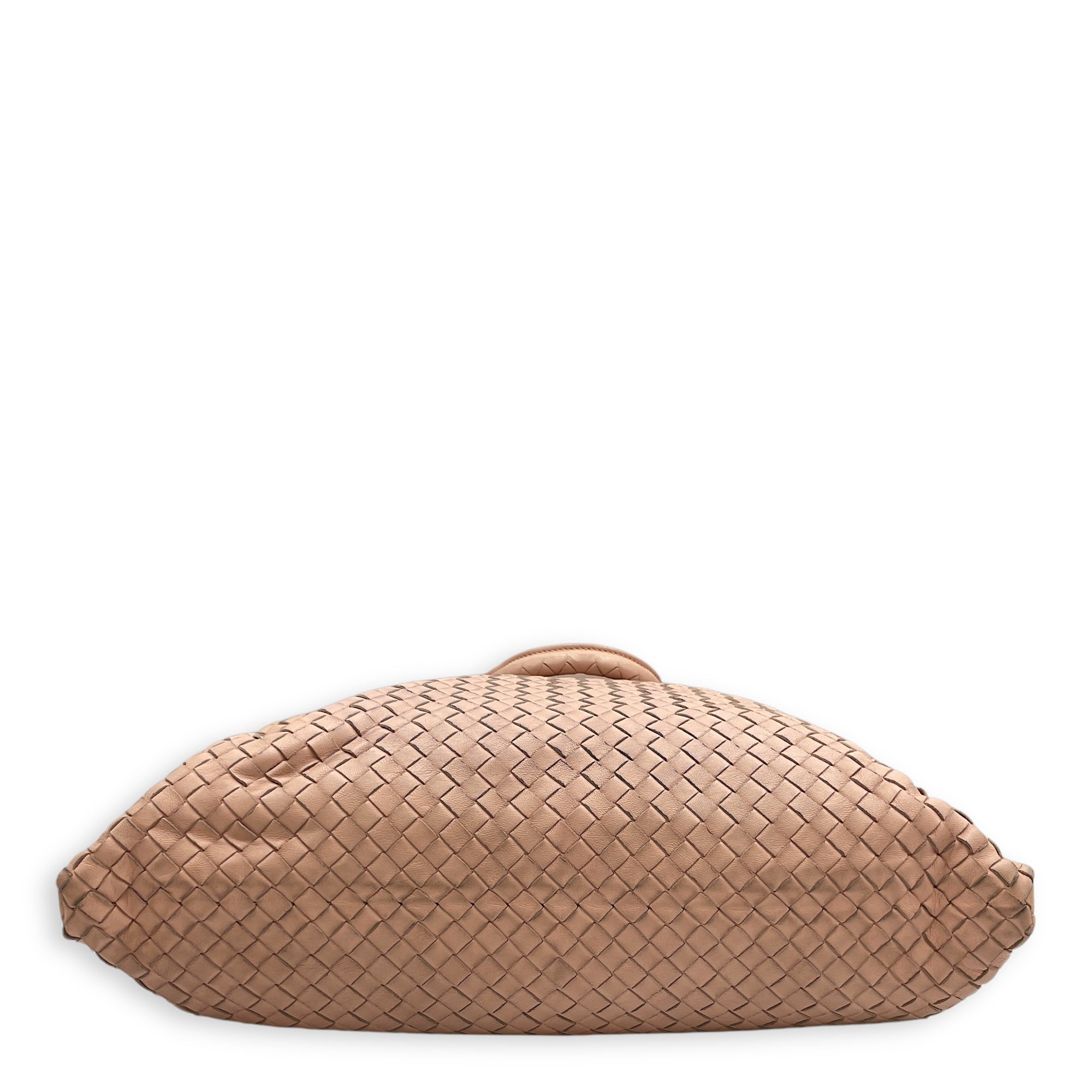 Intrecciator Peach Shoulder Bag in Nappa Leather, Brunito hardware