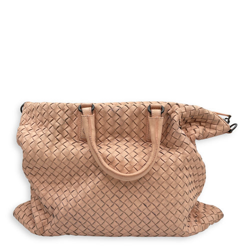 Intrecciator Peach Shoulder Bag in Nappa Leather, Brunito hardware