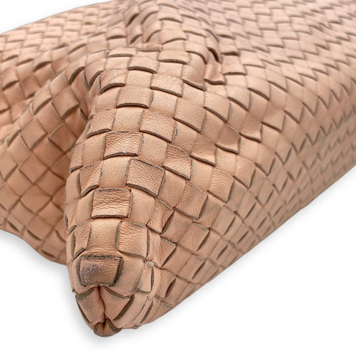 Intrecciator Peach Shoulder Bag in Nappa Leather, Brunito hardware