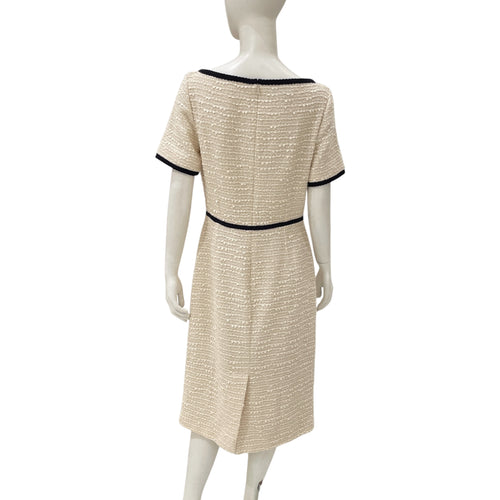Tweed 46 White Dress in Cotton/Polyamide