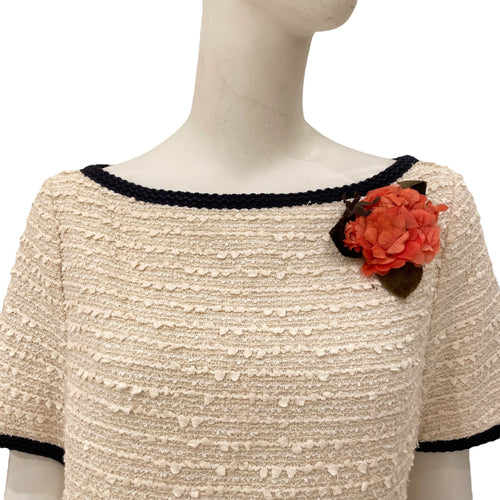 Tweed 46 White Dress in Cotton/Polyamide