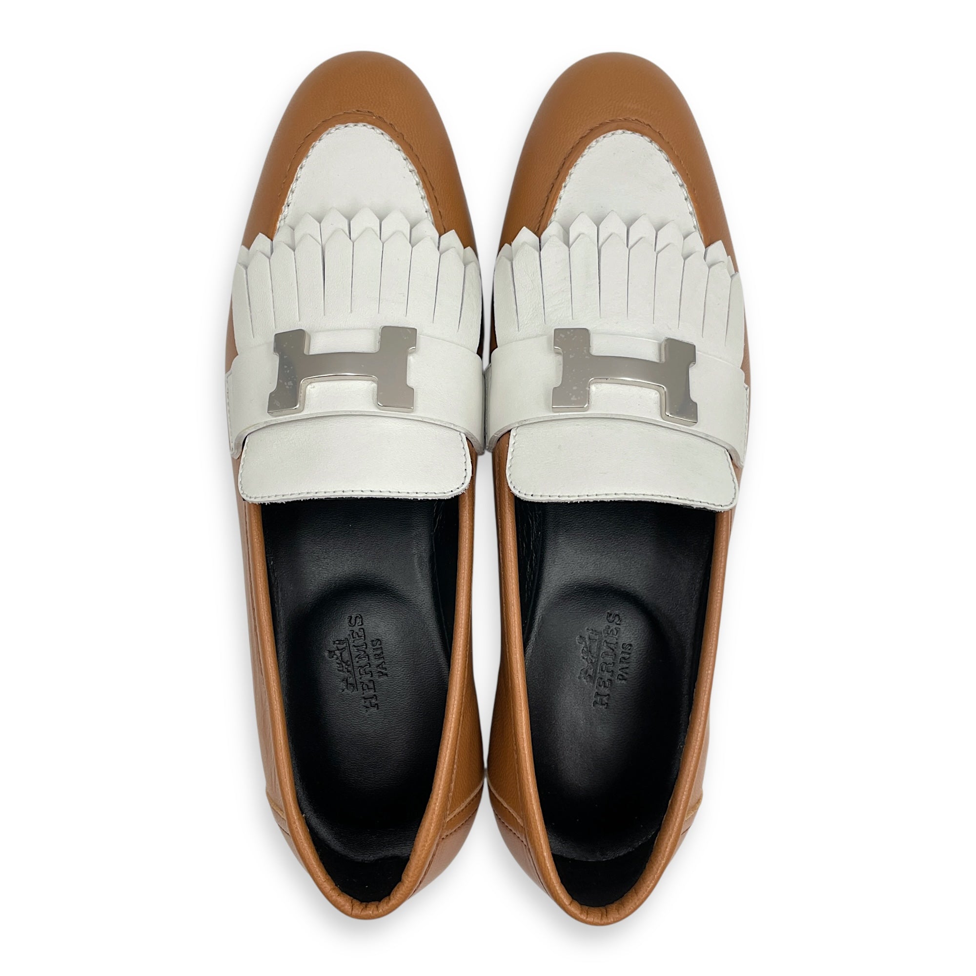 Royal Loafer 36 Beige Argile/Blanc Loafers in Nappa Leather, Palladium hardware