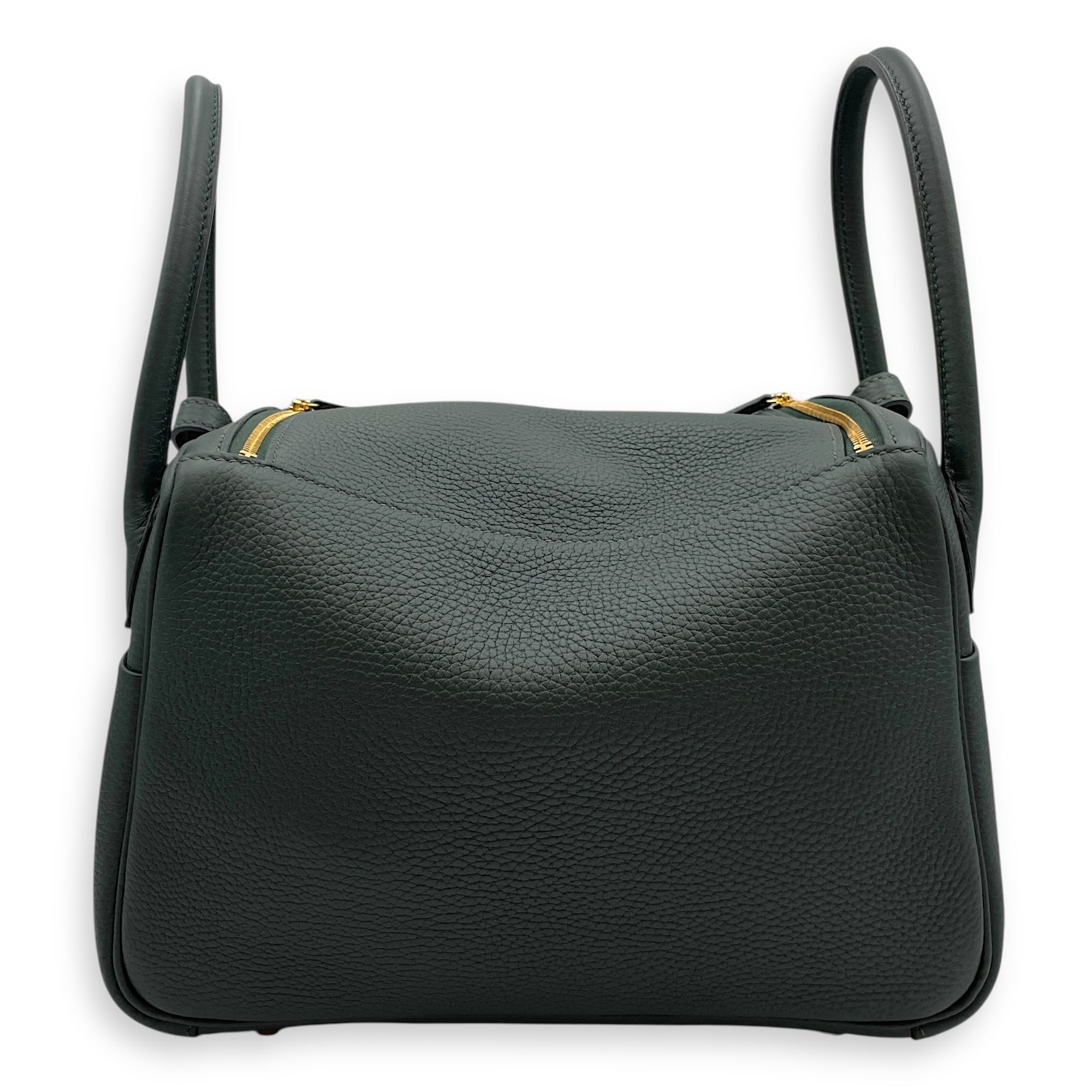 Lindy 26 Vert Fonce in Clemence, Gold hardware