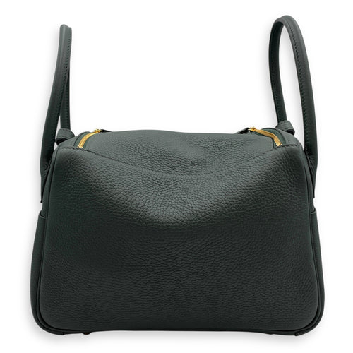 Lindy 26 Vert Fonce in Clemence, Gold hardware