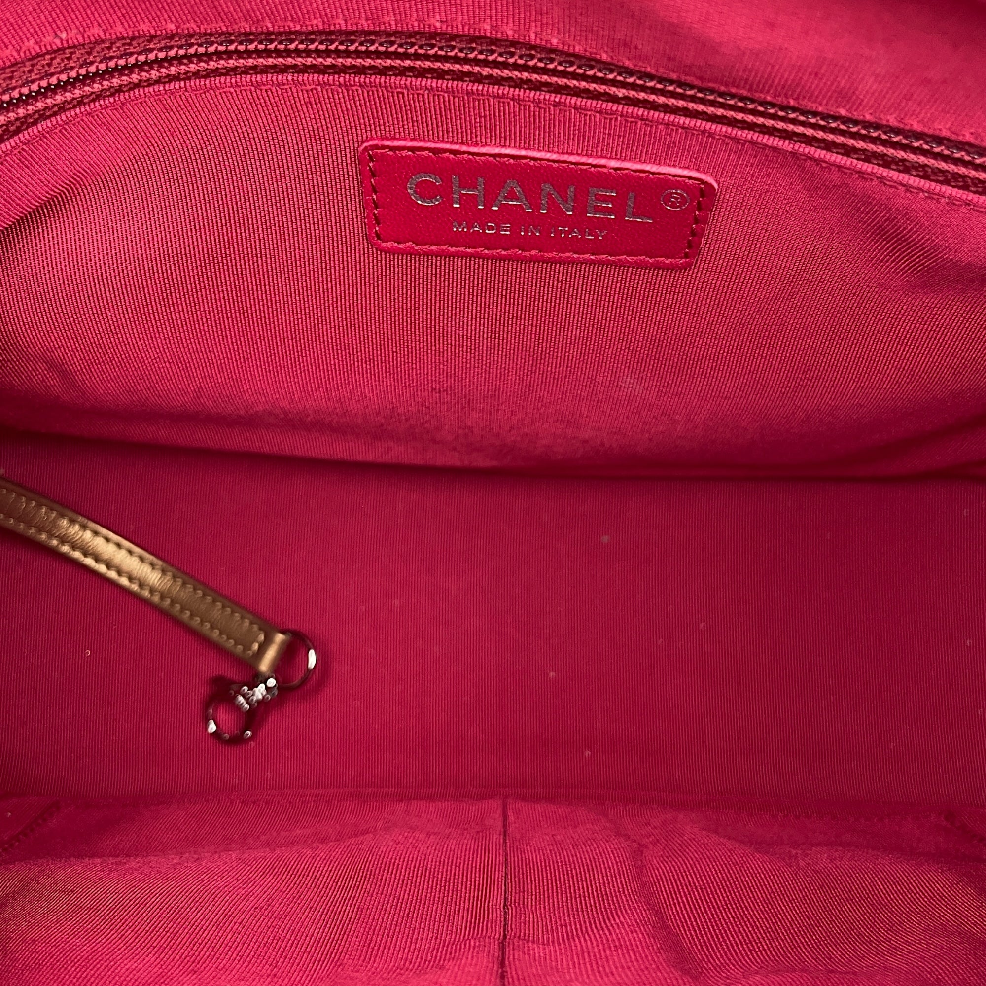 Quilted Gabrielle Metallic Gold Top Handle Bag in Distressed Leather, Tri tone hardware