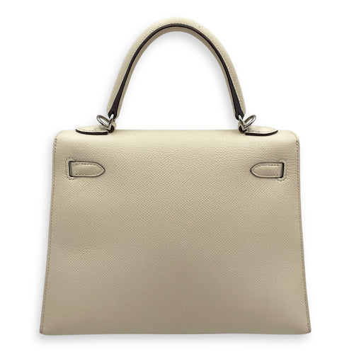 Sellier Kelly 25 Nata/Ocre in Epsom, Palladium hardware