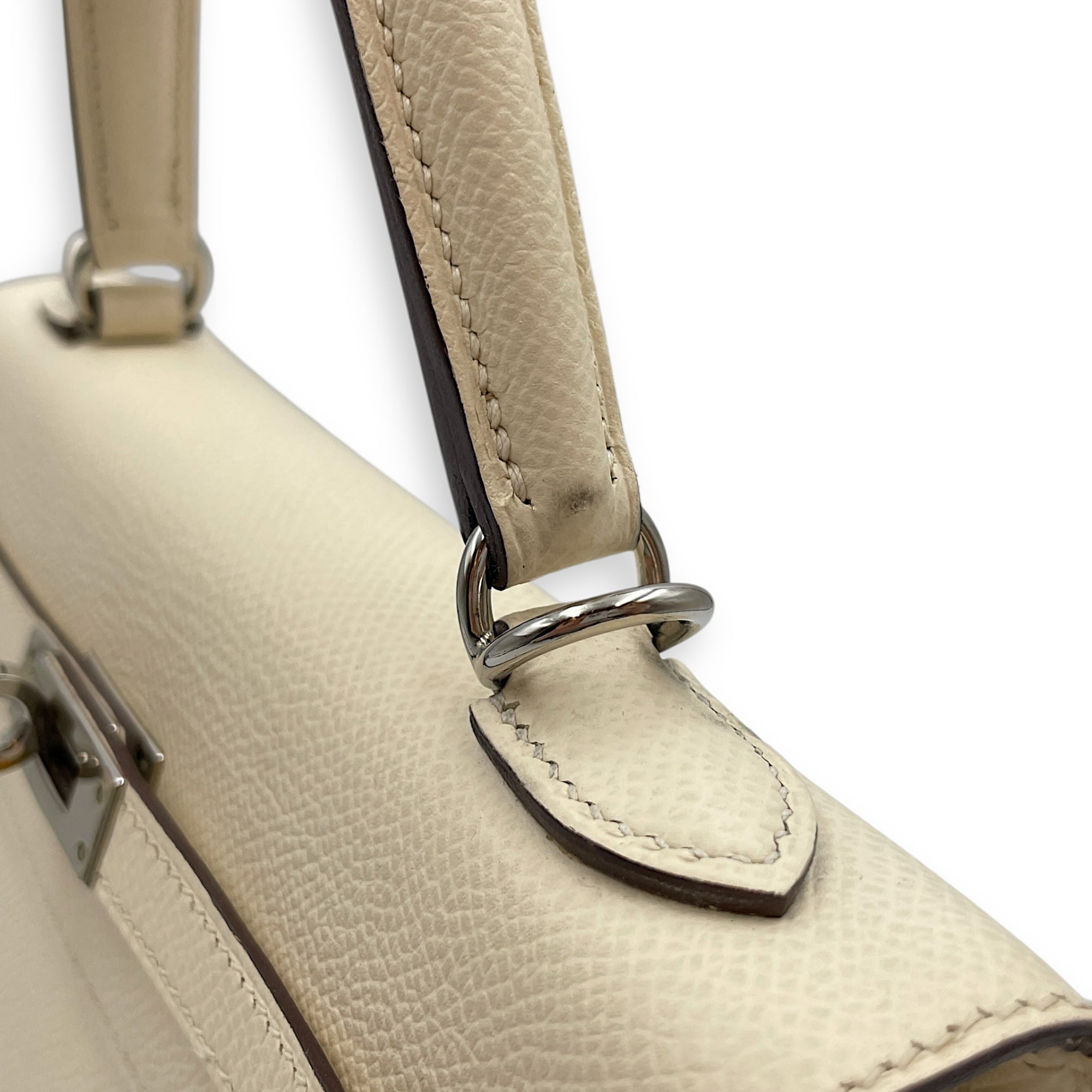 Sellier Kelly 25 Nata/Ocre in Epsom, Palladium hardware