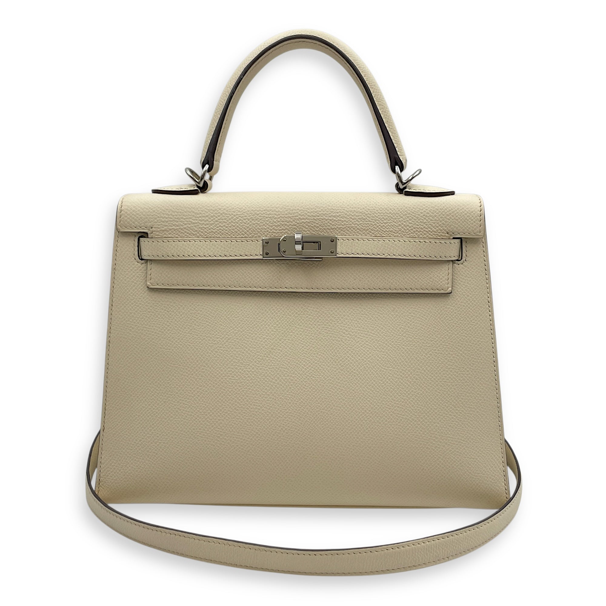 Sellier Kelly 25 Nata/Ocre in Epsom, Palladium hardware