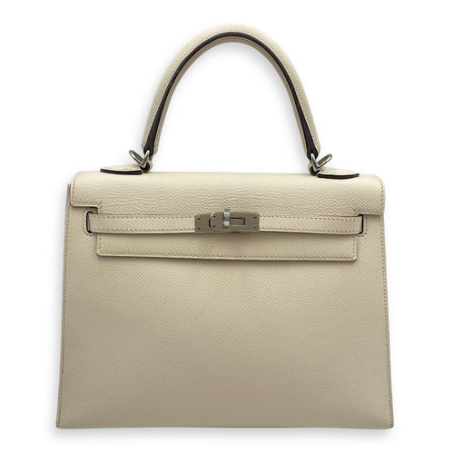 Sellier Kelly 25 Nata/Ocre in Epsom, Palladium hardware