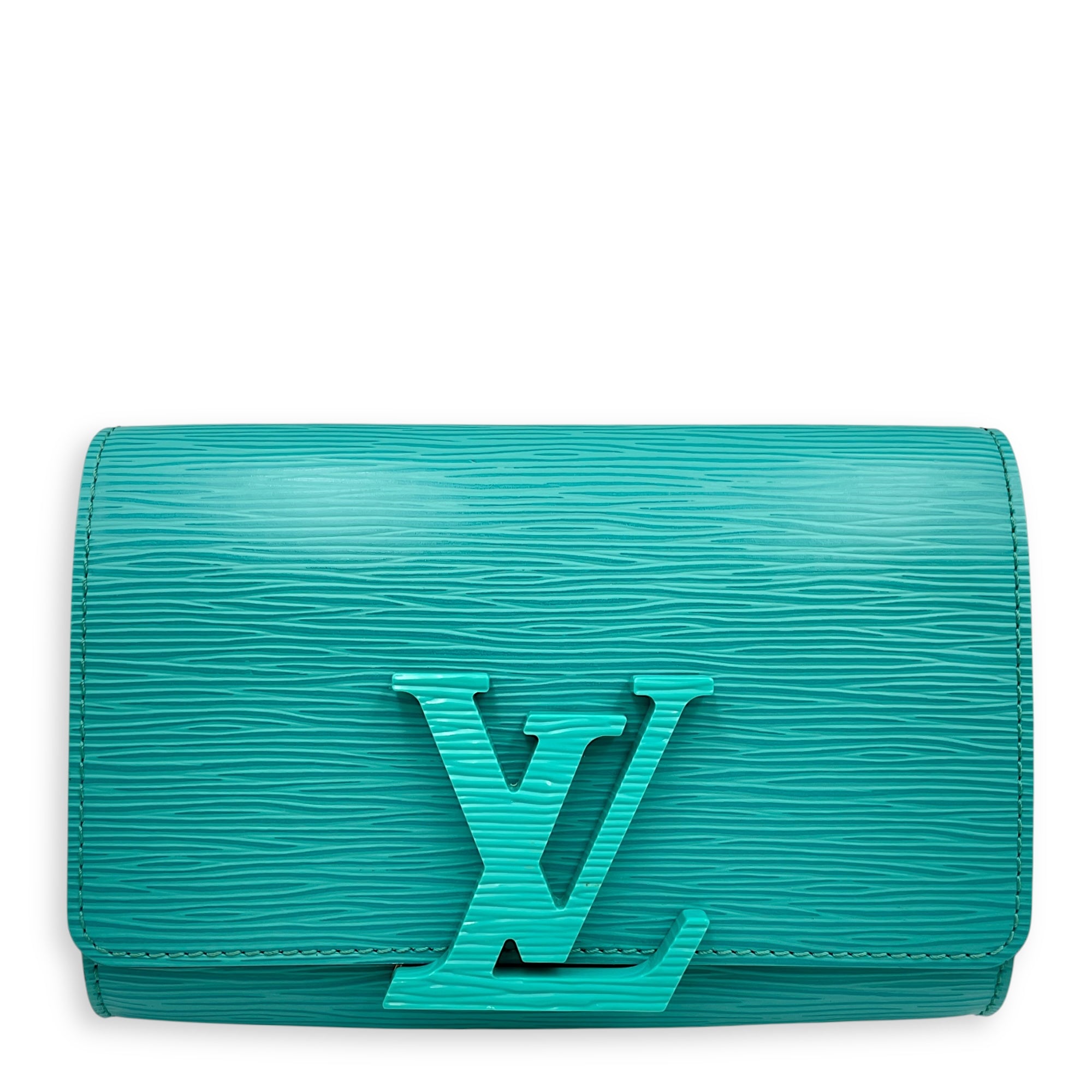 Pochette Louis PM Turqoise Crossbody Bag in Epi Leather, Silver hardware