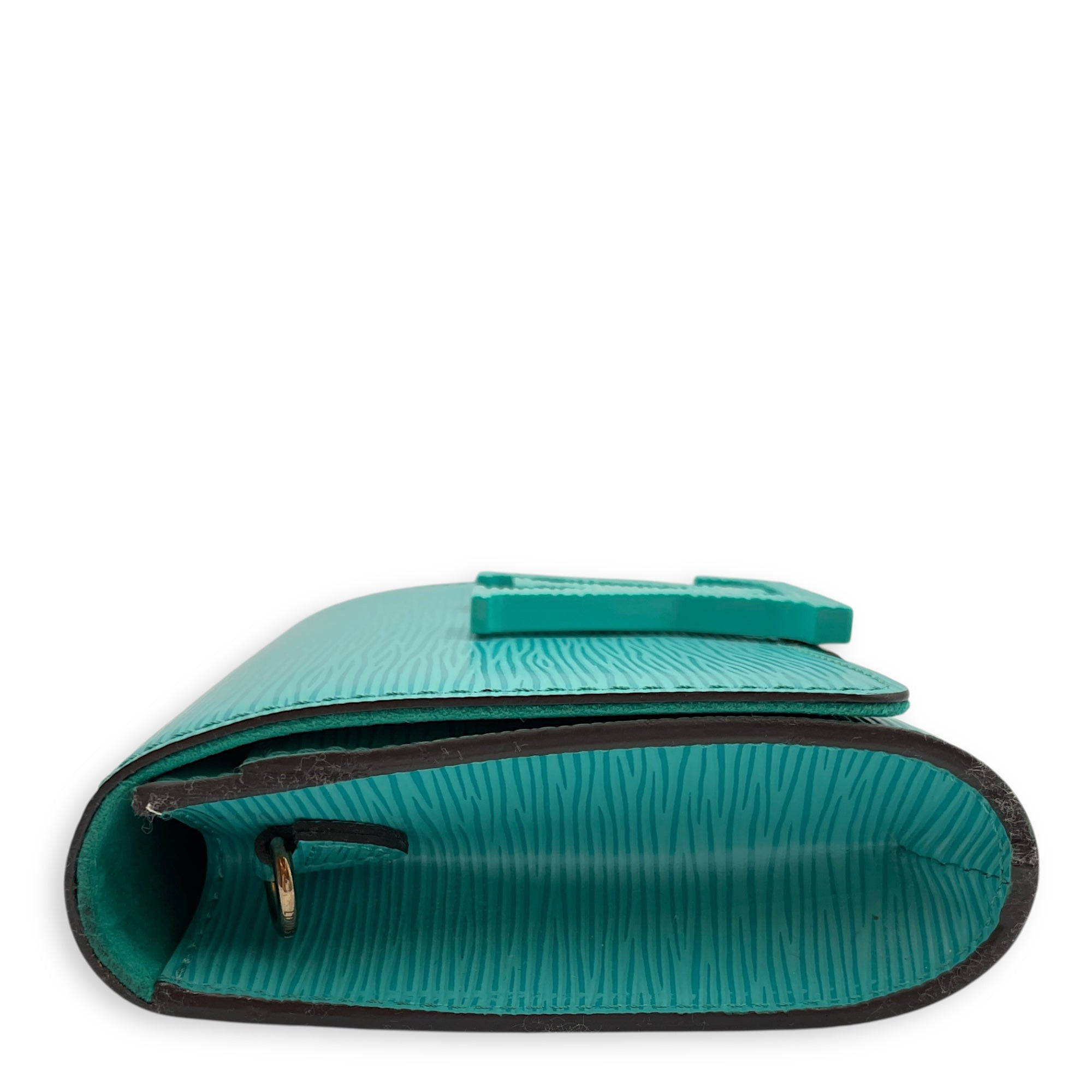 Pochette Louis PM Turqoise Crossbody Bag in Epi Leather, Silver hardware