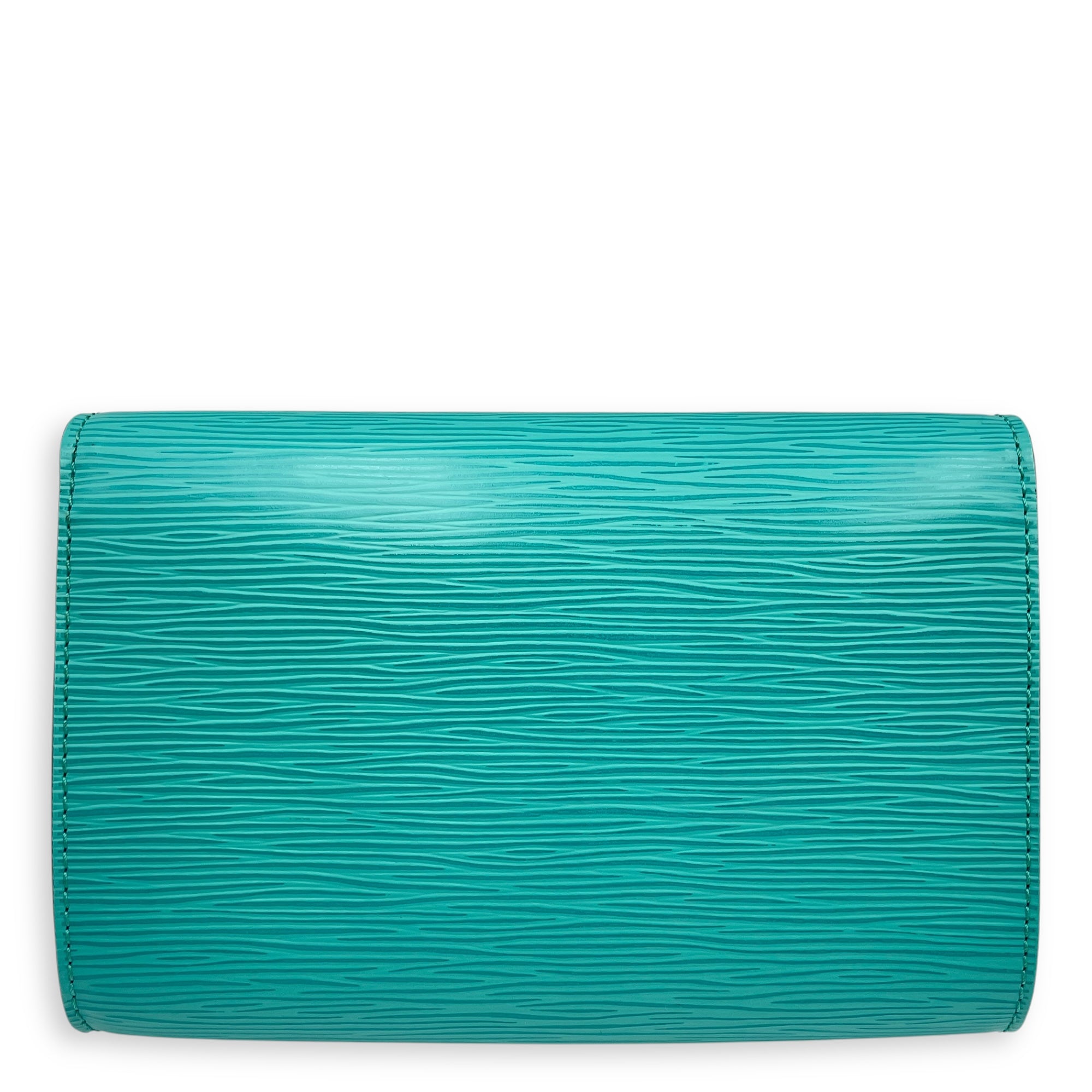 Pochette Louis PM Turqoise Crossbody Bag in Epi Leather, Silver hardware