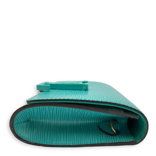 Pochette Louis PM Turqoise Crossbody Bag in Epi Leather, Silver hardware