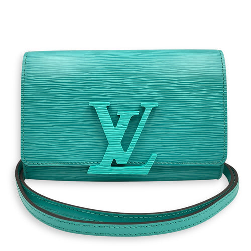 Pochette Louis PM Turqoise Crossbody Bag in Epi Leather, Silver hardware