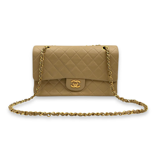 Vintage Classic (DF) 2.55 Beige Shoulder Bag in Lambskin, Gold hardware