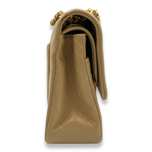 Vintage Classic (DF) 2.55 Beige Shoulder Bag in Lambskin, Gold hardware