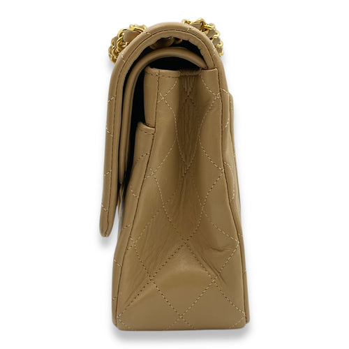 Vintage Classic (DF) 2.55 Beige Shoulder Bag in Lambskin, Gold hardware