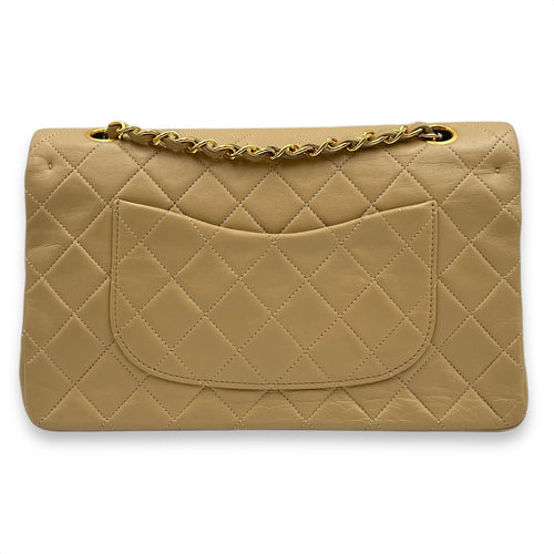 Vintage Classic (DF) 2.55 Beige Shoulder Bag in Lambskin, Gold hardware