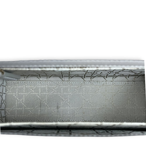 Lady Dior with ABC charms Grey Shoulder Bag in Lambskin, Gold hardware