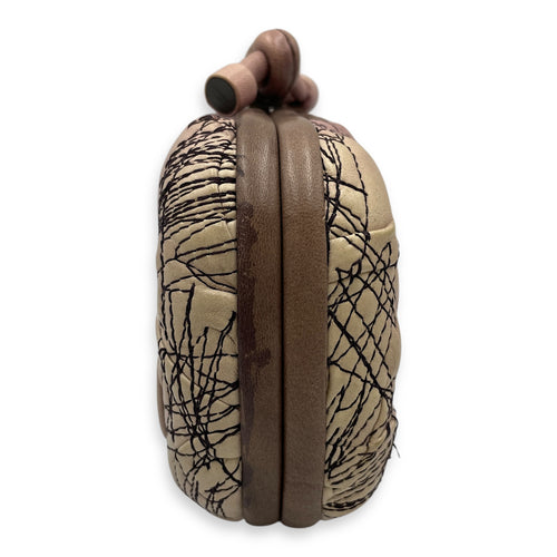 Knot lock Pink Clutch in Nappa Leather, Silver hardware