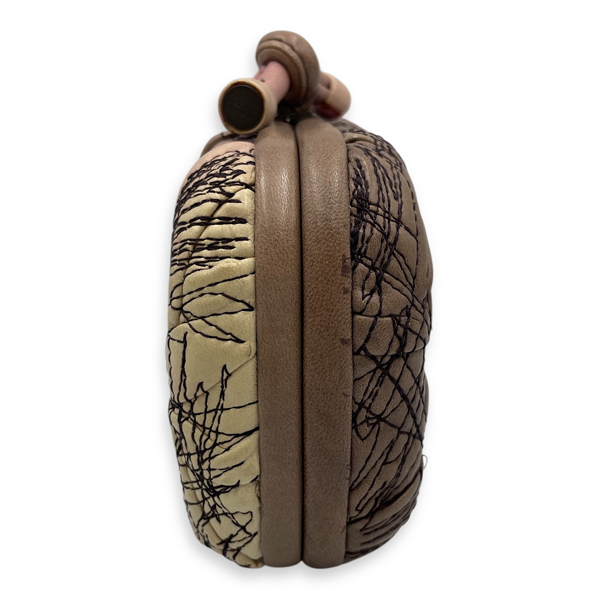 Knot lock Pink Clutch in Nappa Leather, Silver hardware