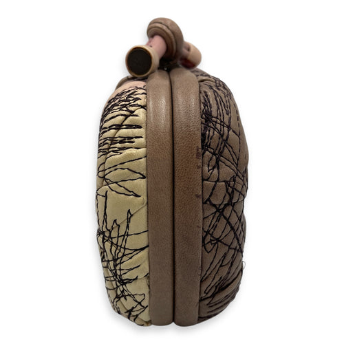 Knot lock Pink Clutch in Nappa Leather, Silver hardware