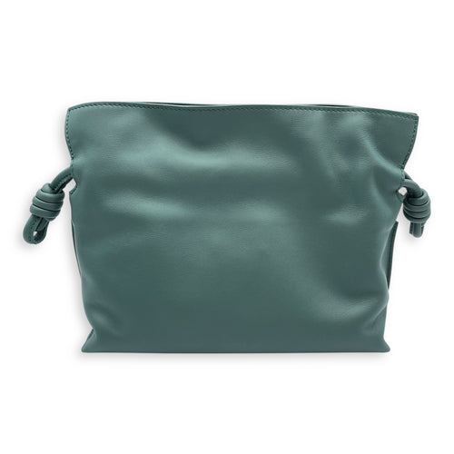 Flamenco Green Shoulder Bag in Nappa Leather, Gold hardware