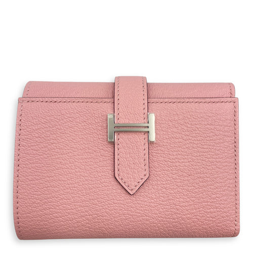 Bearn Rose Sakura Wallet in Chevre Mysore, Palladium hardware