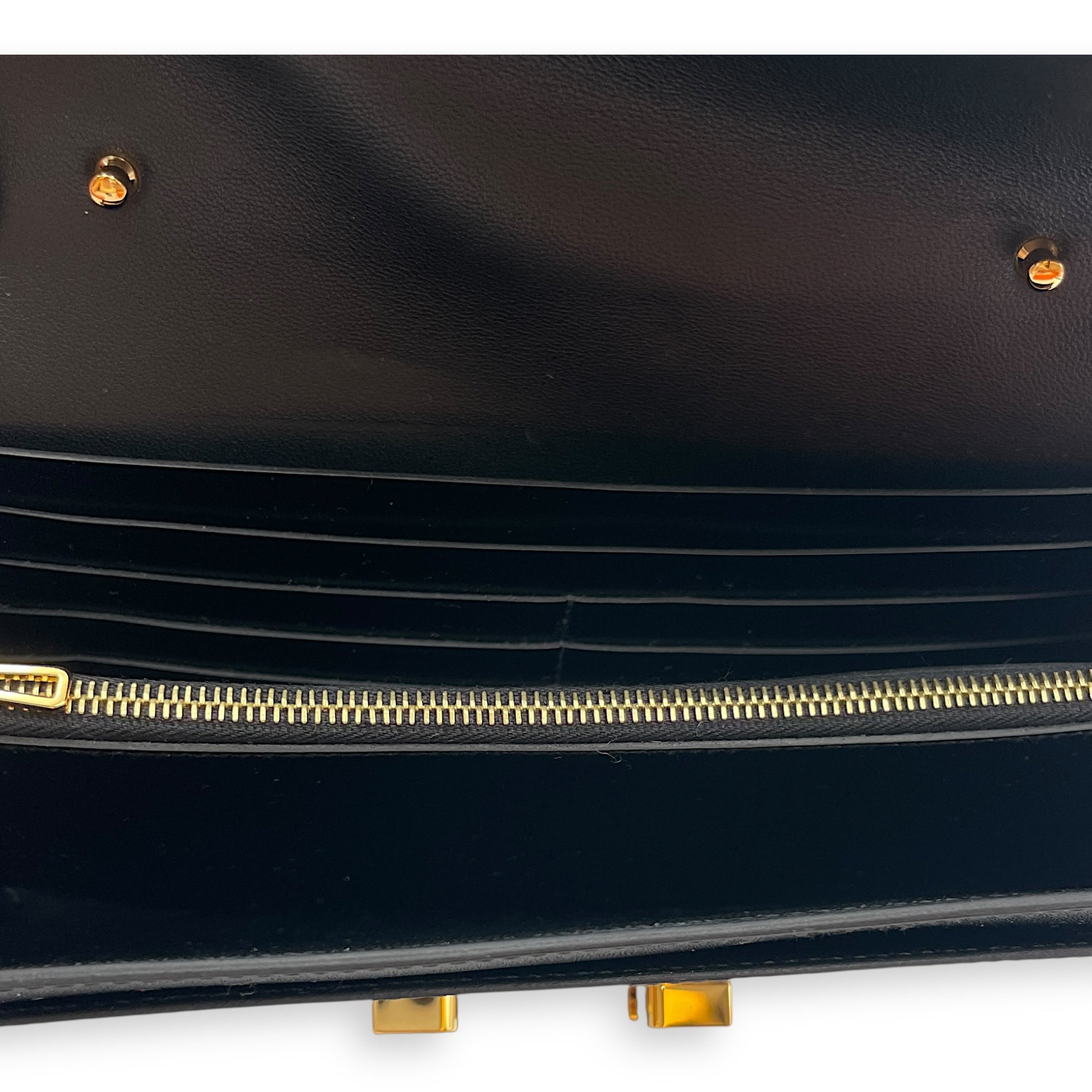 Constance To Go Black Crossbody Bag in Box, Gold hardware