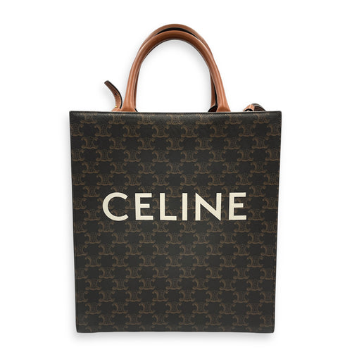 Vertical Cabas in Triomphe Canvas Brown Shoulder Bag in Canvas, Gold hardware