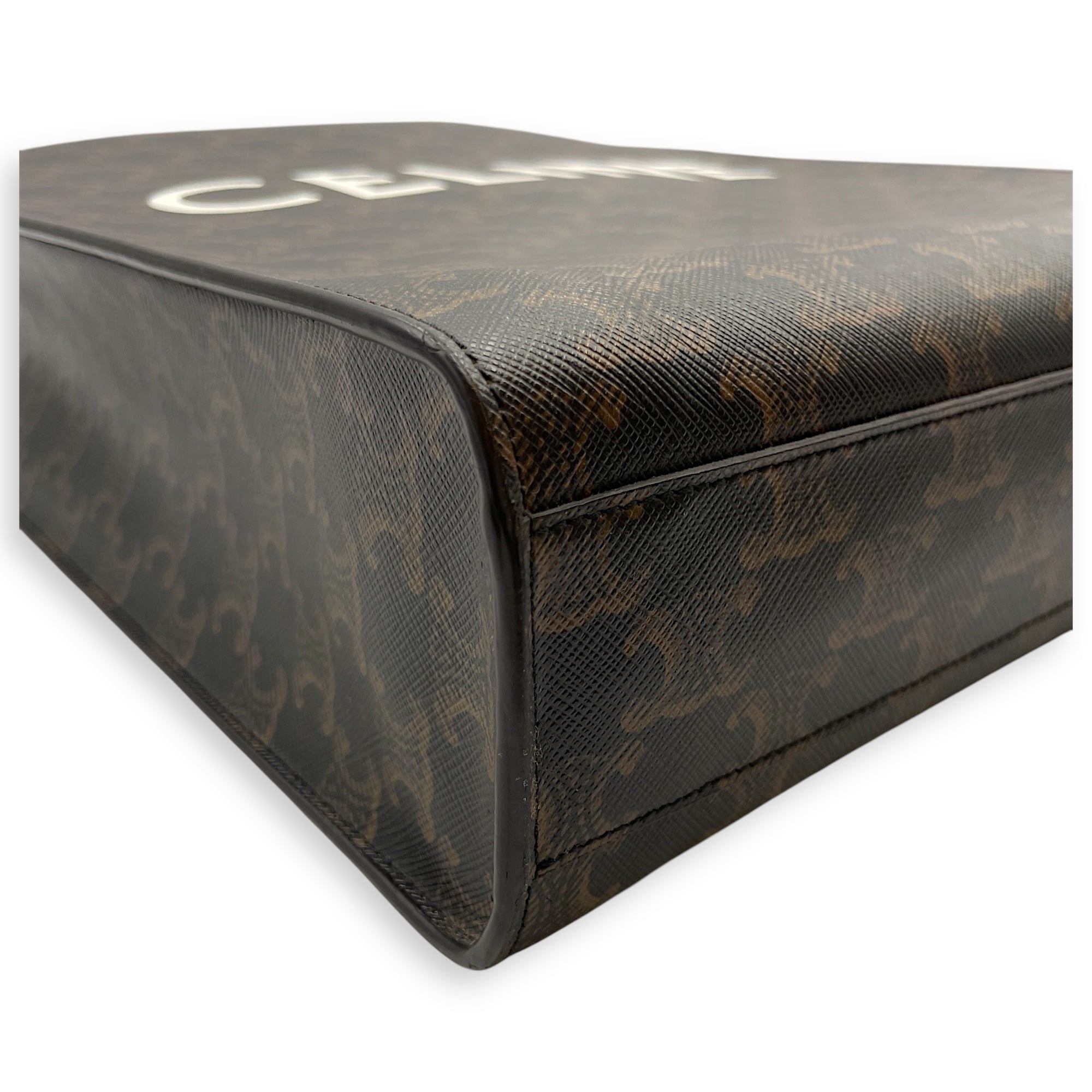 Vertical Cabas in Triomphe Canvas Brown Shoulder Bag in Canvas, Gold hardware