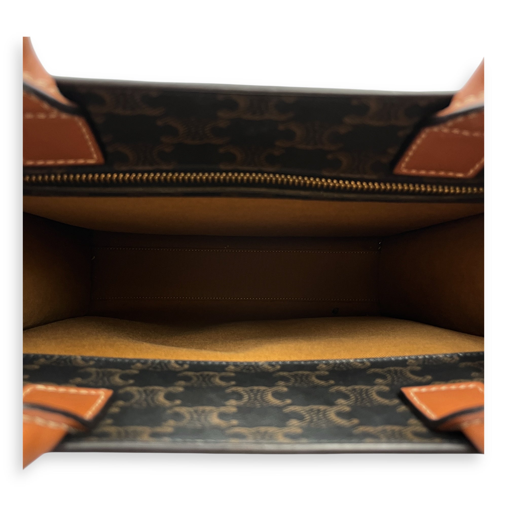 Vertical Cabas in Triomphe Canvas Brown Shoulder Bag in Canvas, Gold hardware