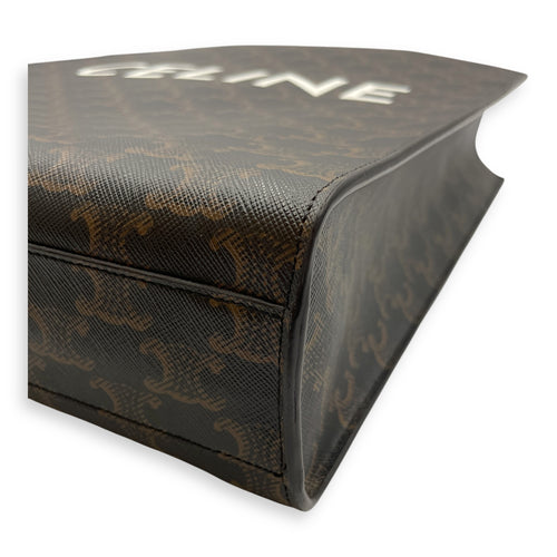 Vertical Cabas in Triomphe Canvas Brown Shoulder Bag in Canvas, Gold hardware