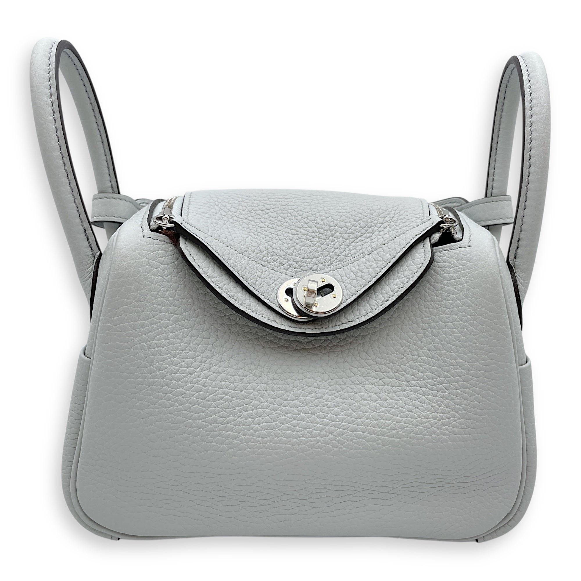 Lindy II Mini Blue Pale in Clemence, Palladium hardware