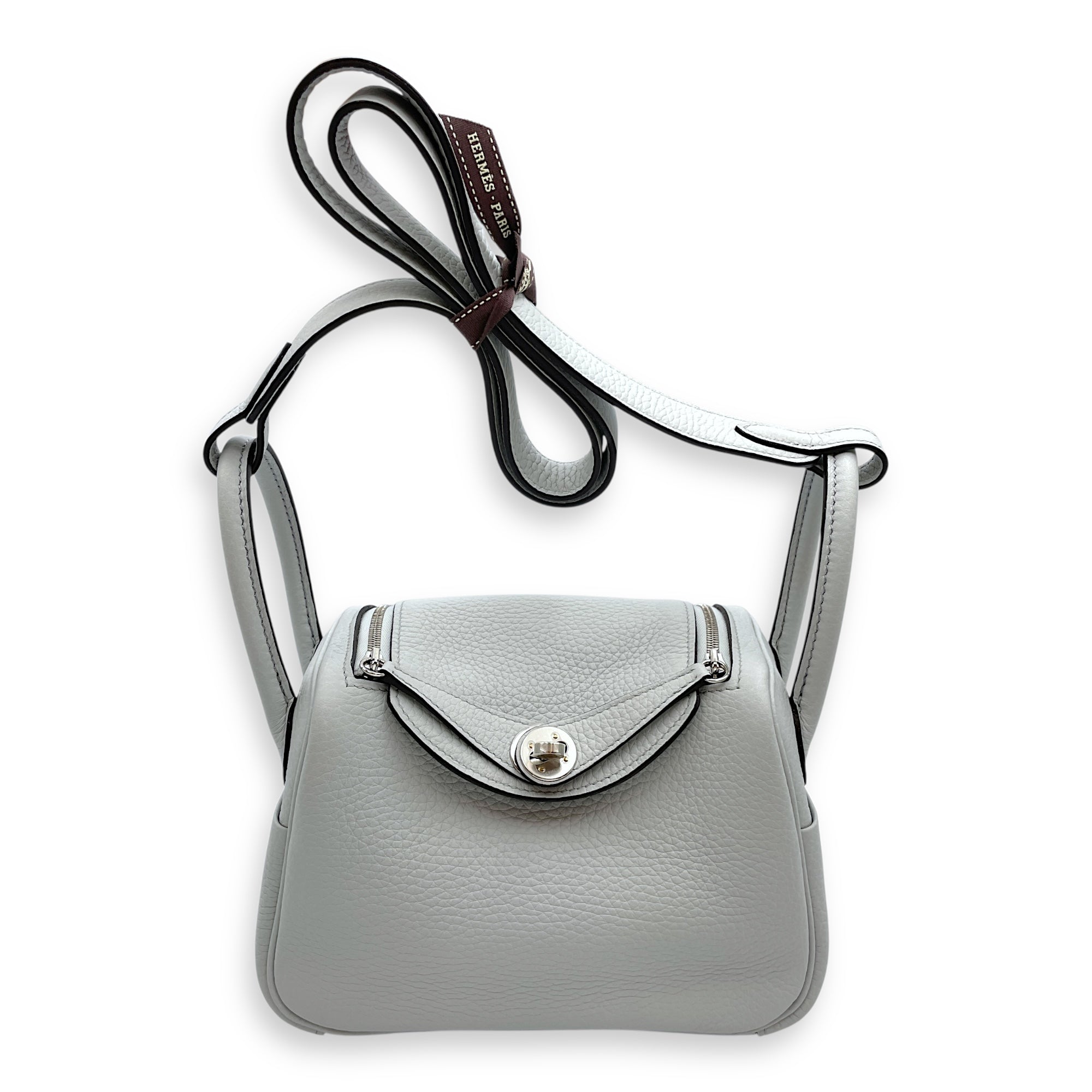 Lindy II Mini Blue Pale in Clemence, Palladium hardware