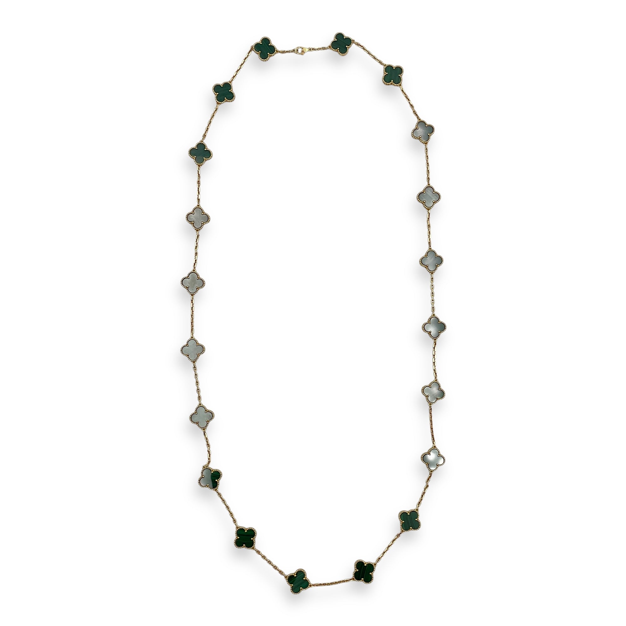 20 Motifs, Vintage Alhambra Necklace in Malachite Green