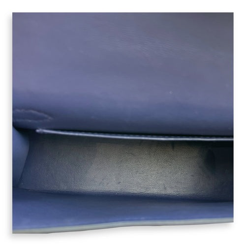 Sellier Kelly 20 Blue Brighton in Epsom, Palladium hardware