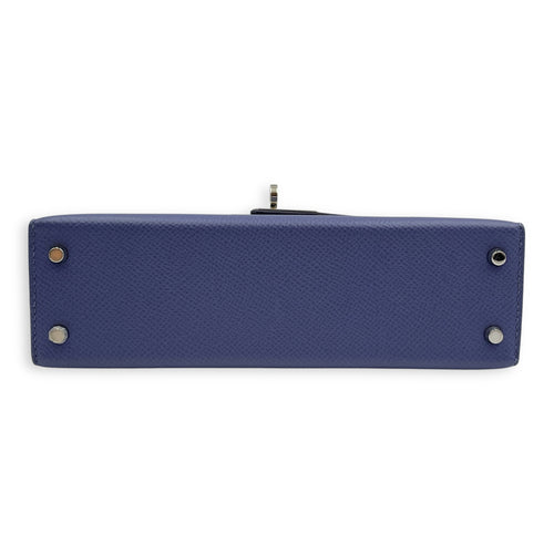 Sellier Kelly 20 Blue Brighton in Epsom, Palladium hardware