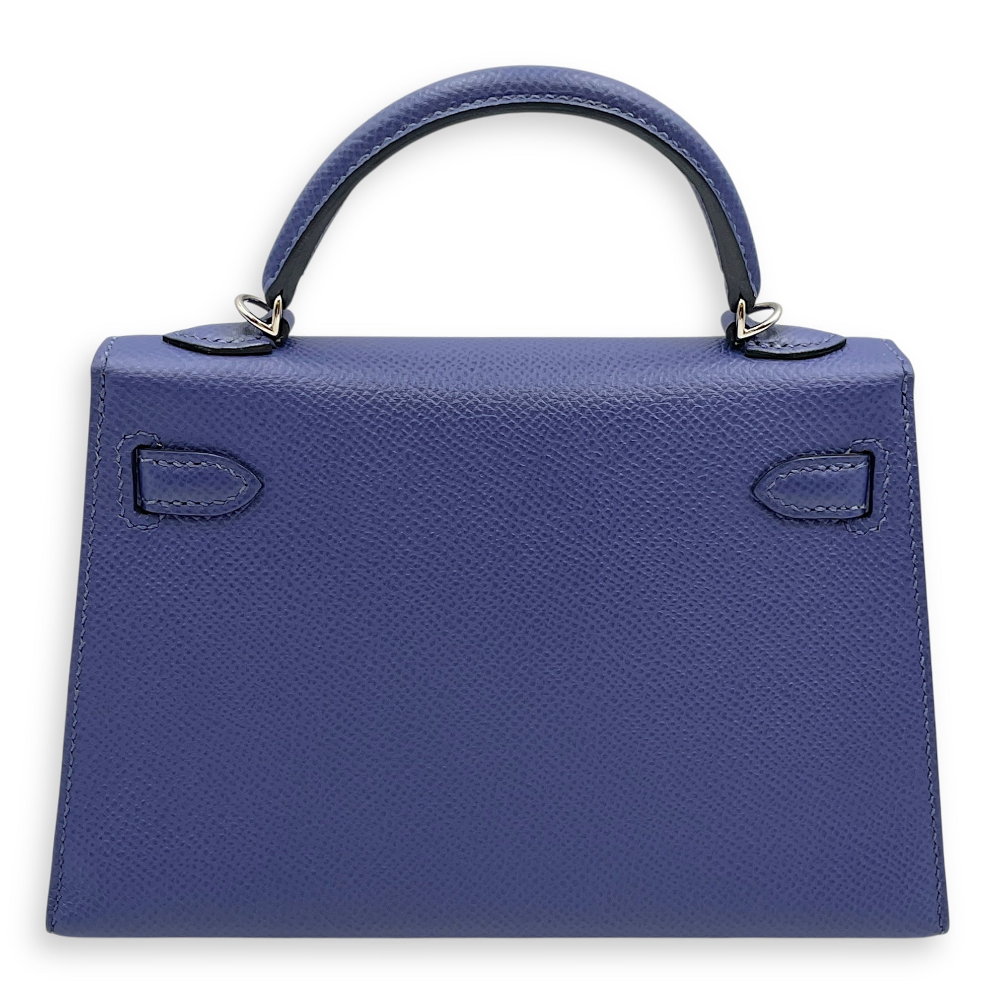 Sellier Kelly 20 Blue Brighton in Epsom, Palladium hardware