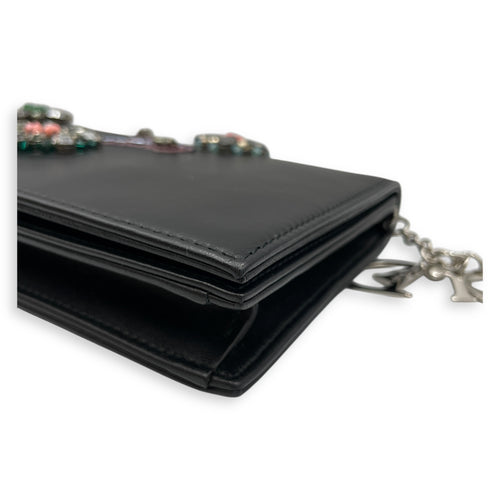 Jayne Vif Black Clutch in Calfskin, Silver hardware