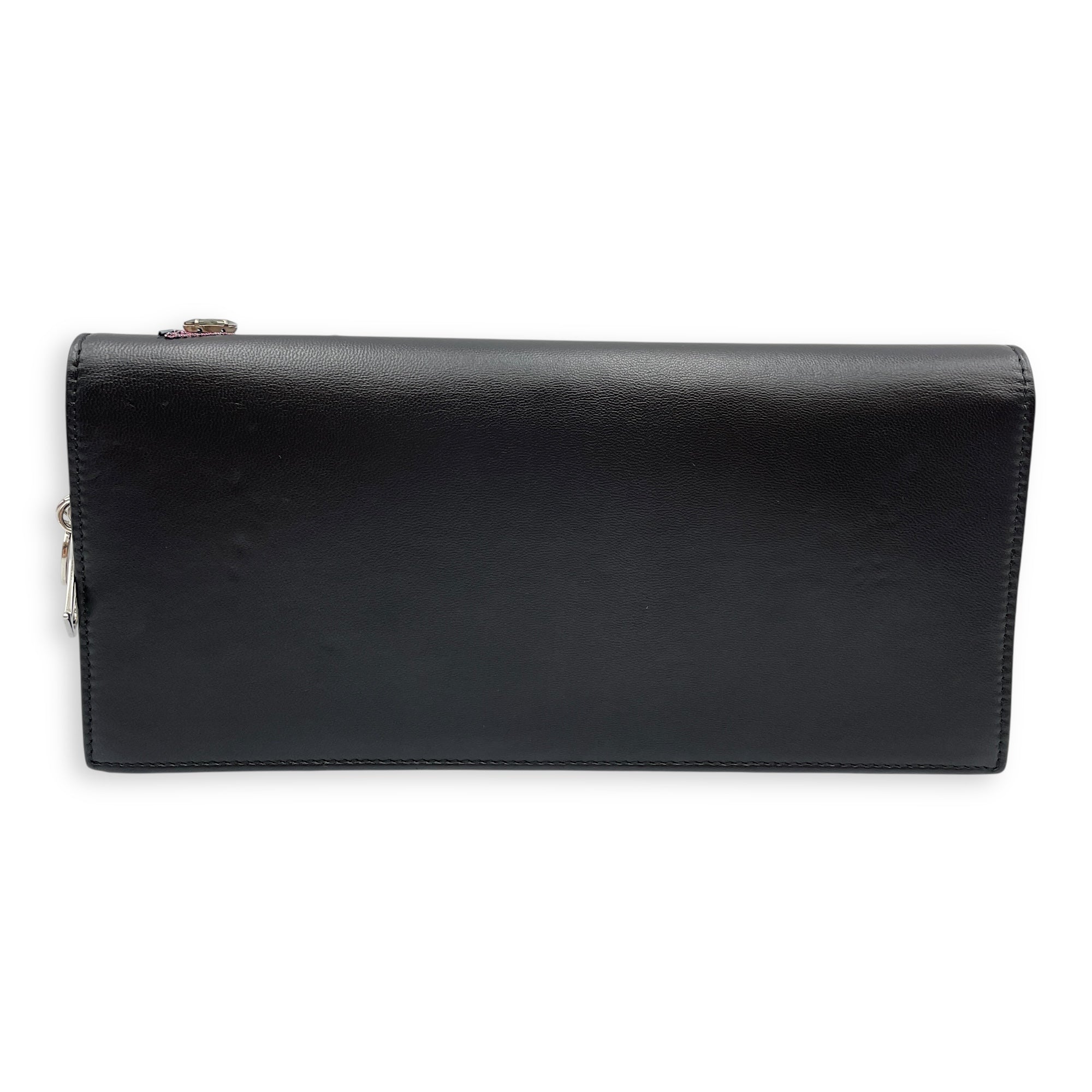 Jayne Vif Black Clutch in Calfskin, Silver hardware