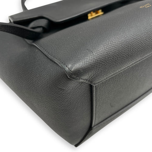 Belt Mini Black Crossbody Bag in Calfskin, Gold hardware