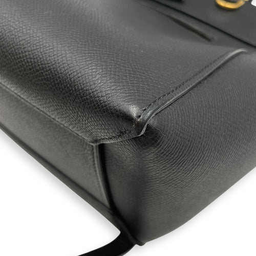 Belt Mini Black Crossbody Bag in Calfskin, Gold hardware