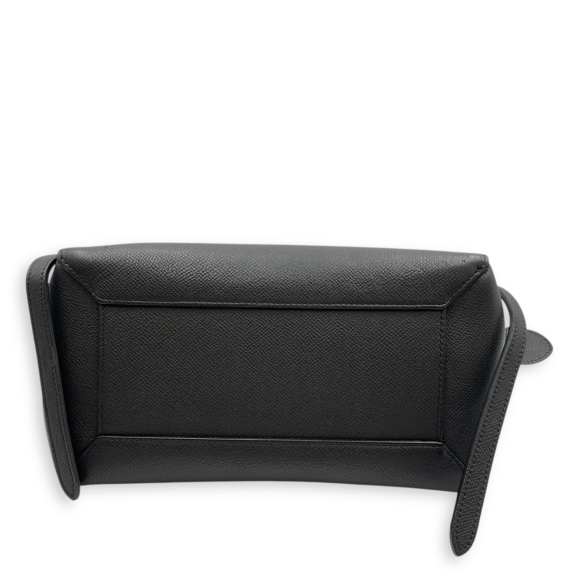 Belt Mini Black Crossbody Bag in Calfskin, Gold hardware