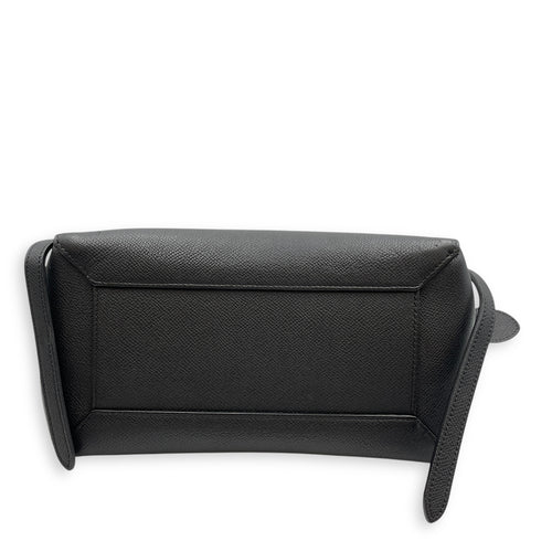 Belt Mini Black Crossbody Bag in Calfskin, Gold hardware