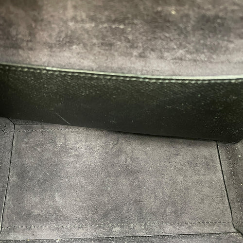 Belt Mini Black Crossbody Bag in Calfskin, Gold hardware