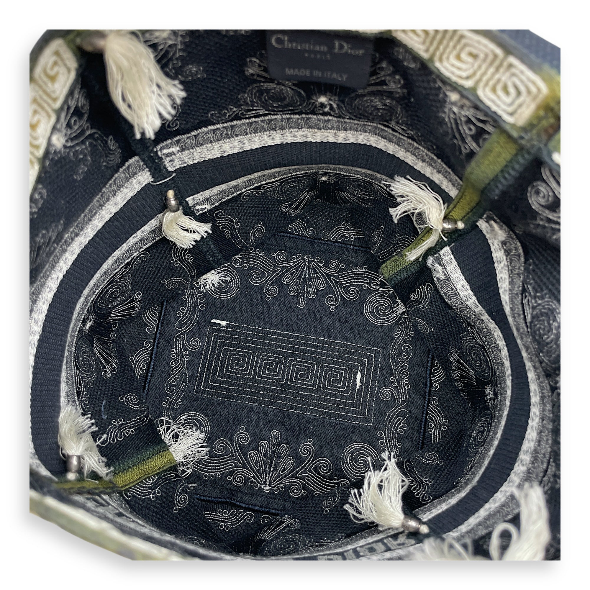 D-Bubble Blue Bucket Bag in Canvas, Brushed Palladium hardware