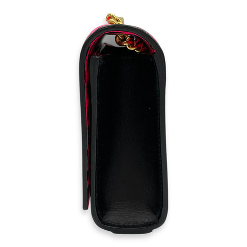 Kate Monogramme Leopard Print Pink Crossbody Bag in Calfskin, Gold hardware