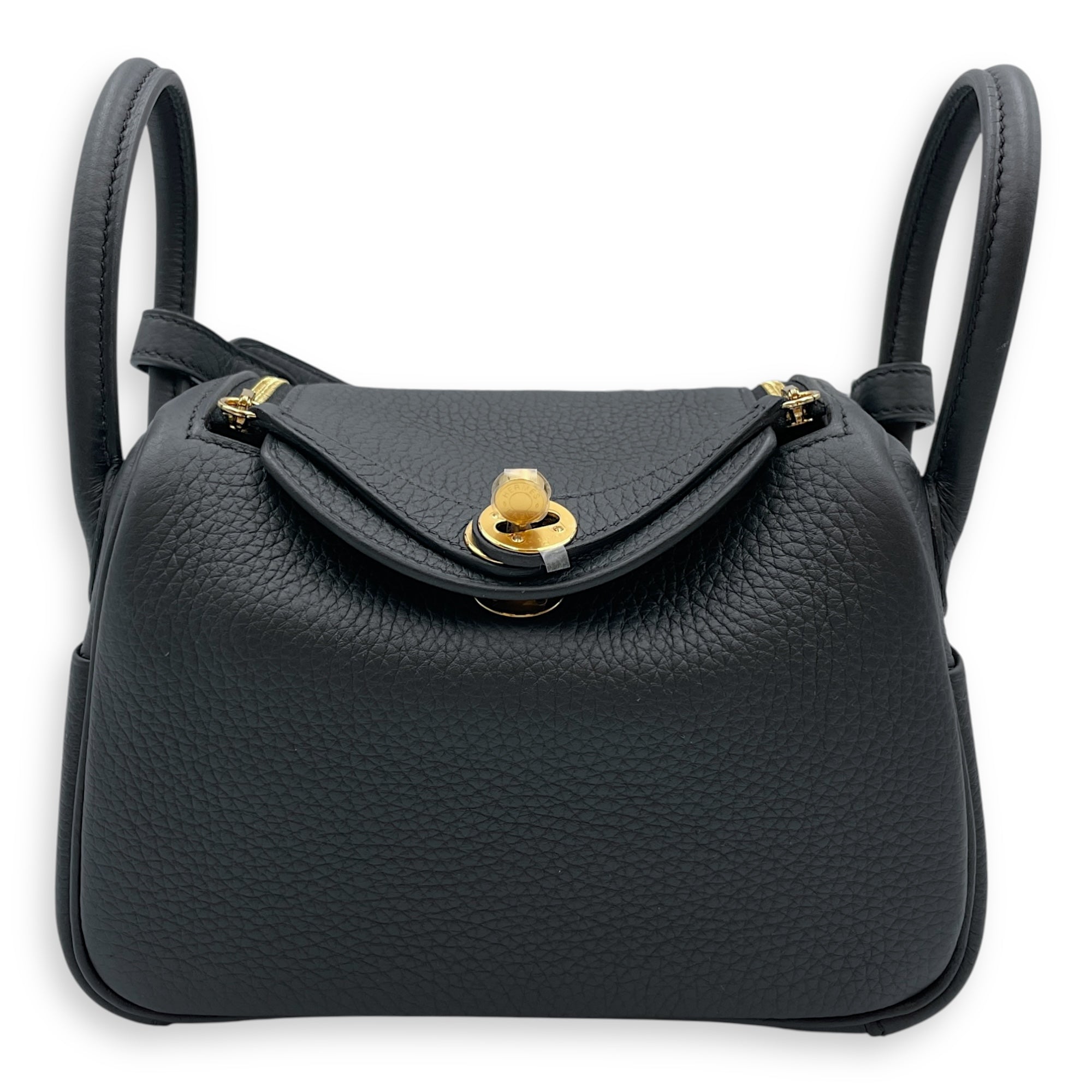Lindy II Mini Black in Clemence, Gold hardware