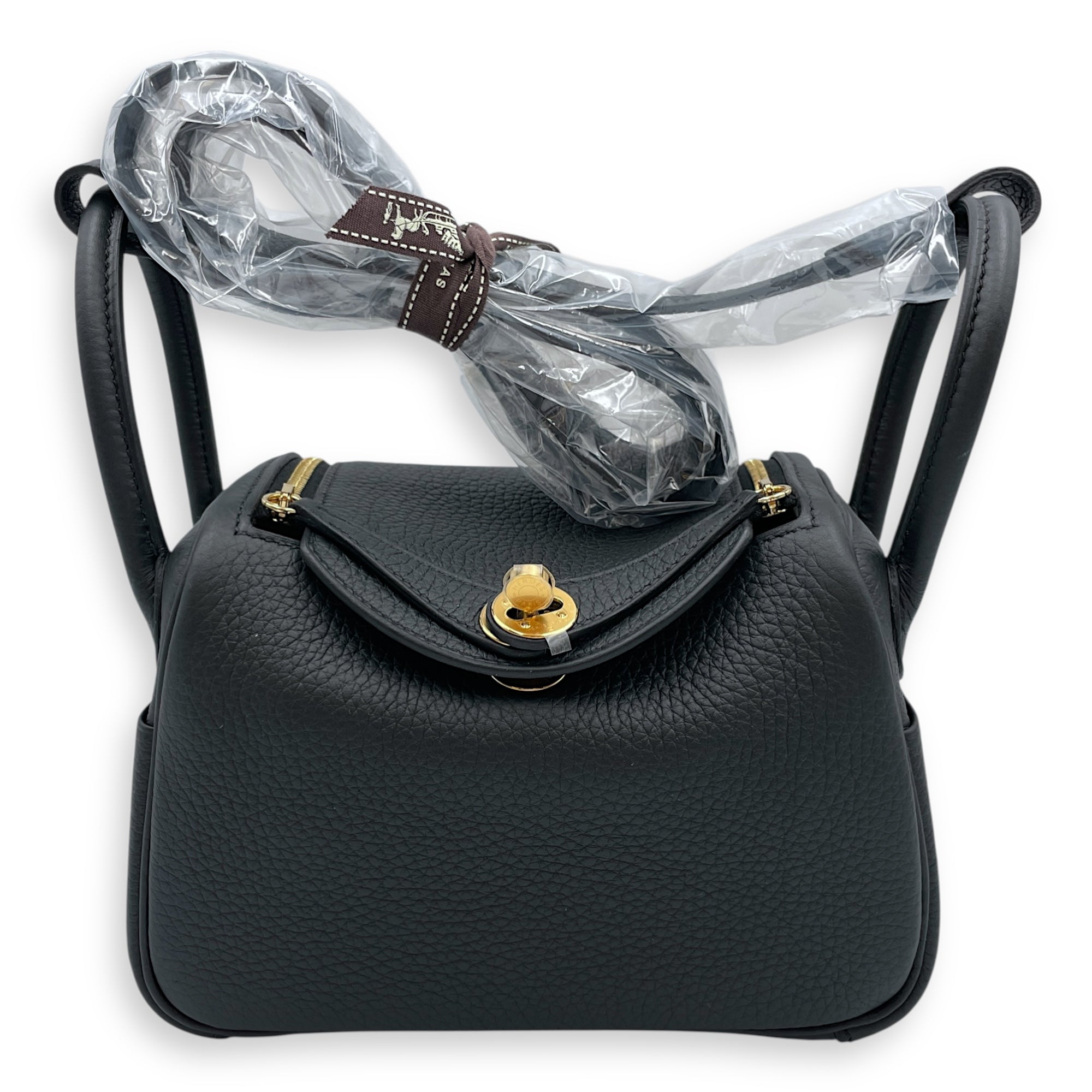 Lindy II Mini Black in Clemence, Gold hardware